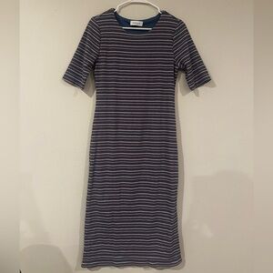 GILLI dress‎ blue with pink stripes in a woman’s size extra small.